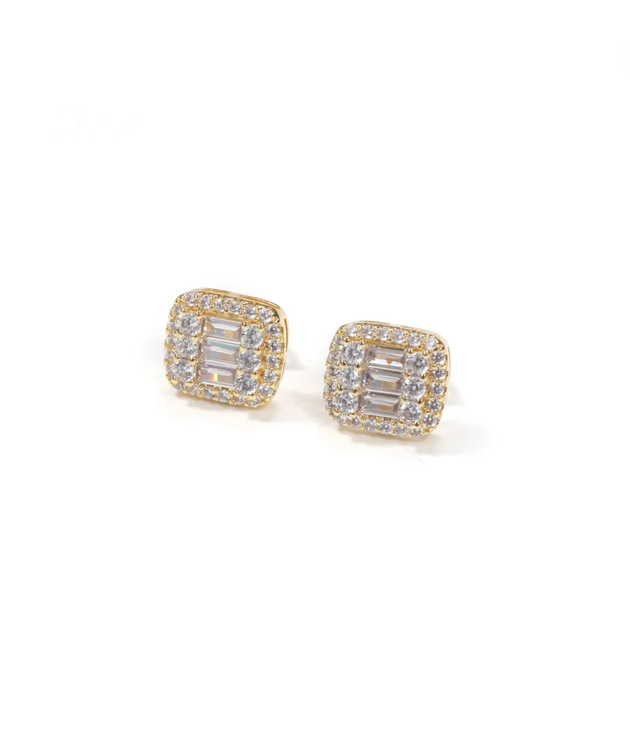 BAGUETTE SQUARE CUT SCREW BACKS
