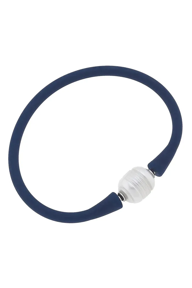 Bali Freshwater Pearl Silicone Bracelet (Asstd Colors)