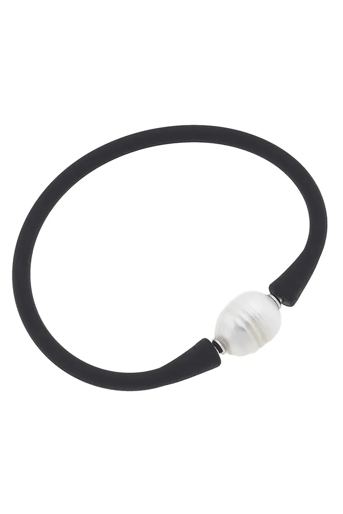 Bali Freshwater Pearl Silicone Bracelet (Asstd Colors)