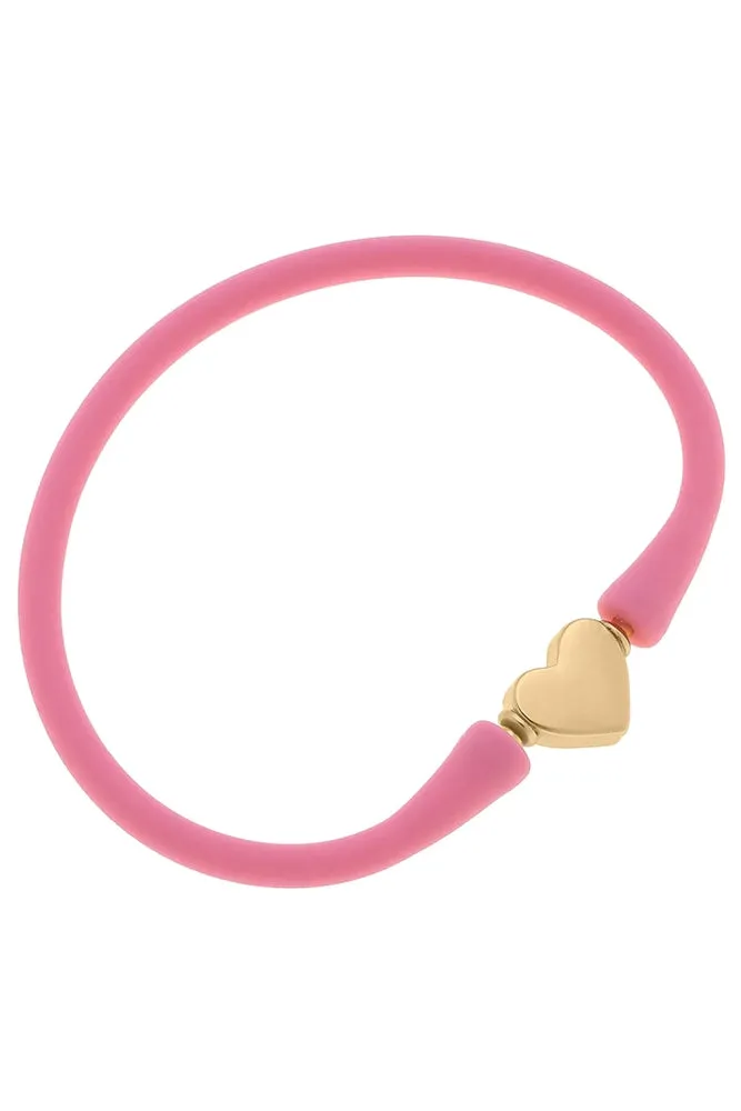 Bali Heart Bead Silicone Bracelet (Assorted Colors)