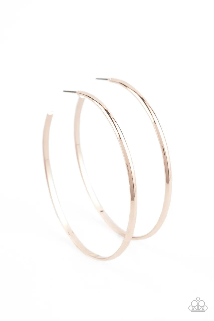 Basic Bombshell Rose Gold Paparazzi Earrings