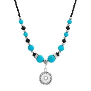 Beads Snap Necklace 55cm Women Pendant Fit DIY 12mm or 18-20MM Snap Button Charm