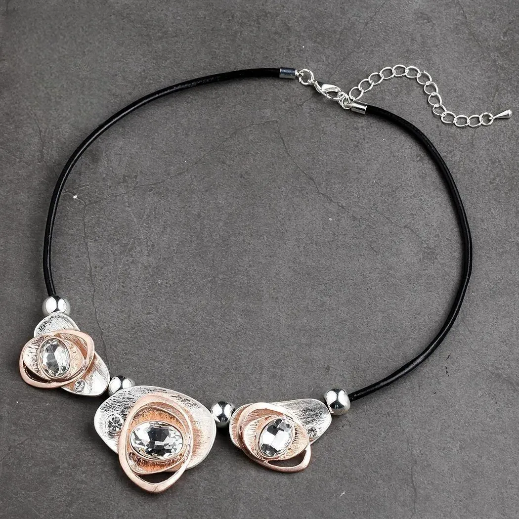 Beautiful Chain Necklace Leather Goth Vintage Women Metal Fashion Necklace
