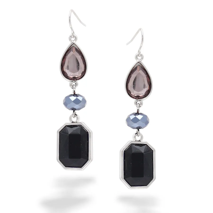 BLACK AND SMOKY EARRINGS #FW1202984 (LB16)
