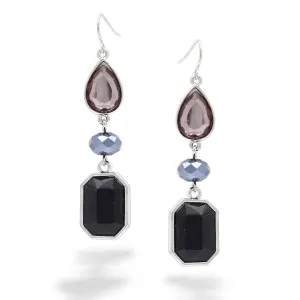 BLACK AND SMOKY EARRINGS #FW1202984 (LB16)