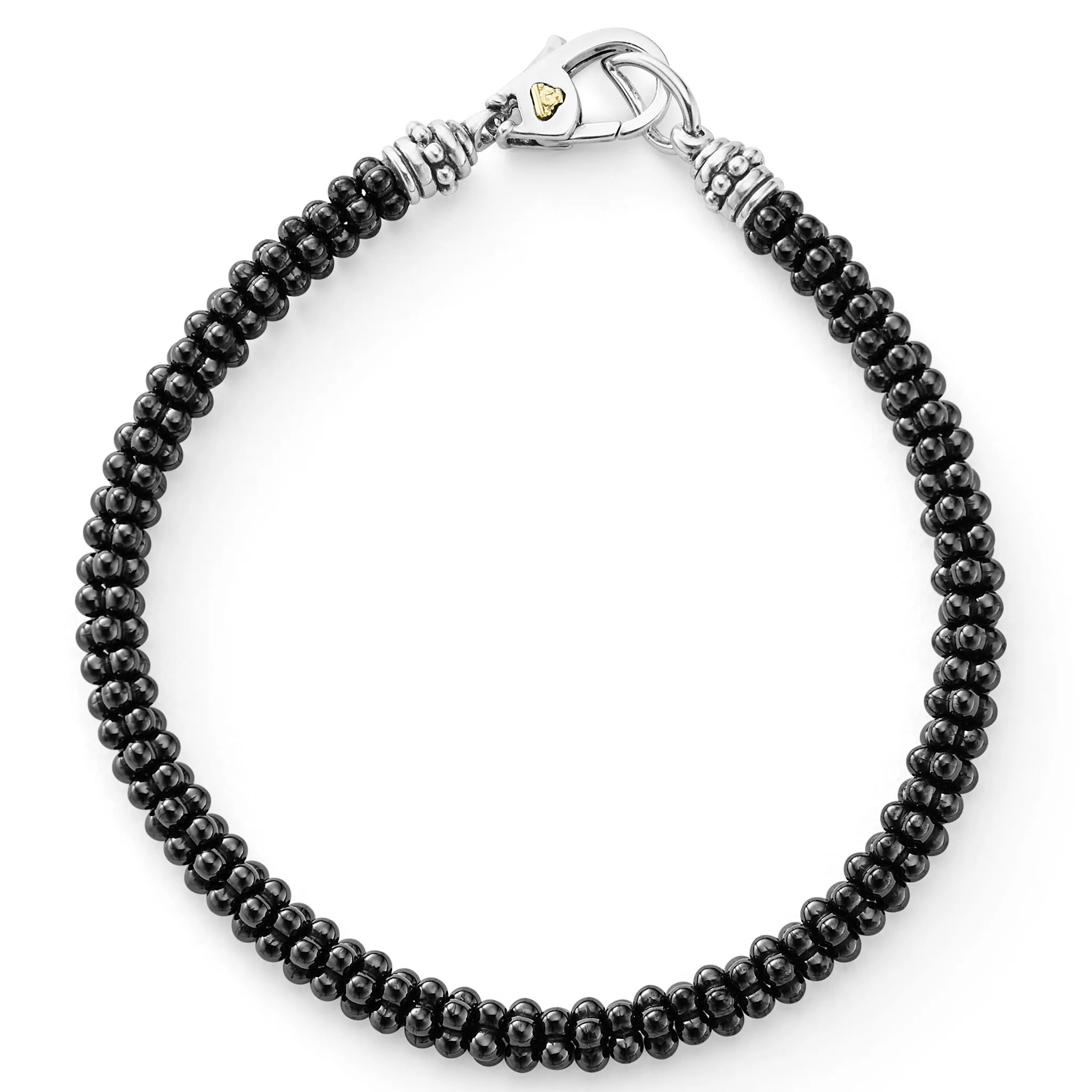 Black Caviar Black Ceramic Caviar Beaded Bracelet