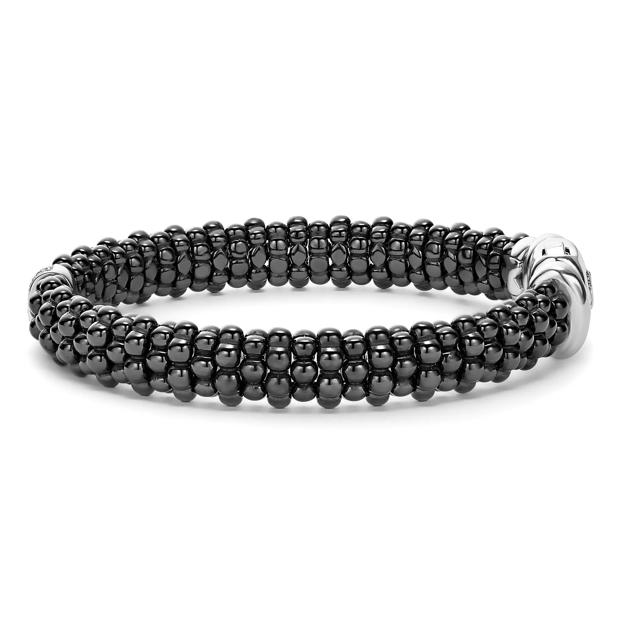 Black Caviar Single Station Ceramic Diamond Bracelet | 9mm