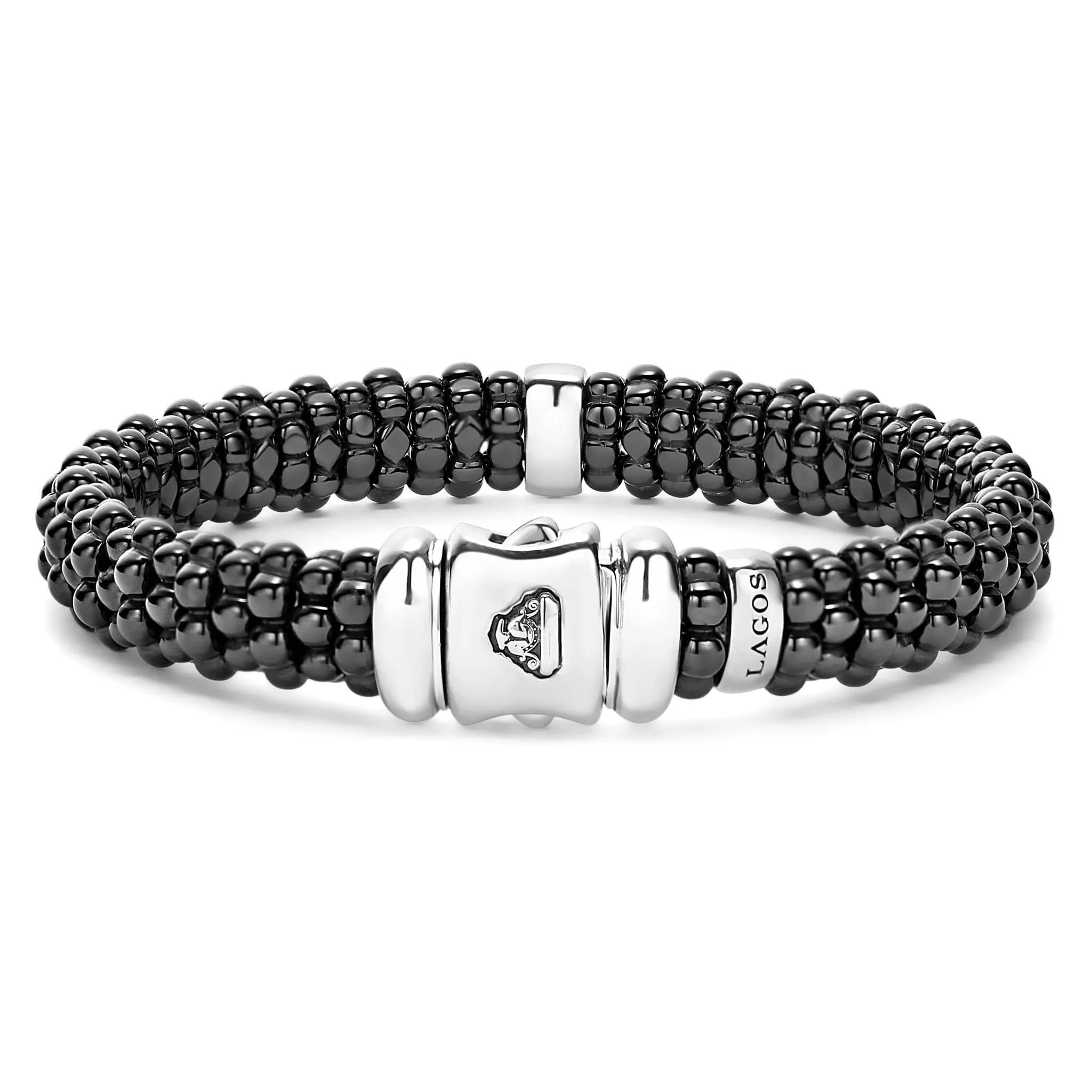 Black Caviar Single Station Ceramic Diamond Bracelet | 9mm