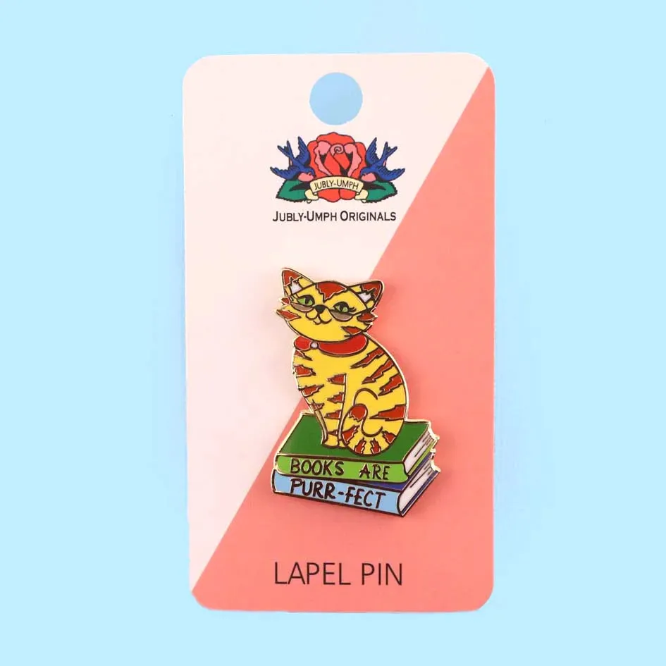 Books Are Purr-fect Lapel Pin | Jubly-Umph