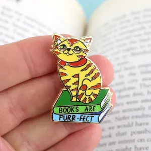 Books Are Purr-fect Lapel Pin | Jubly-Umph