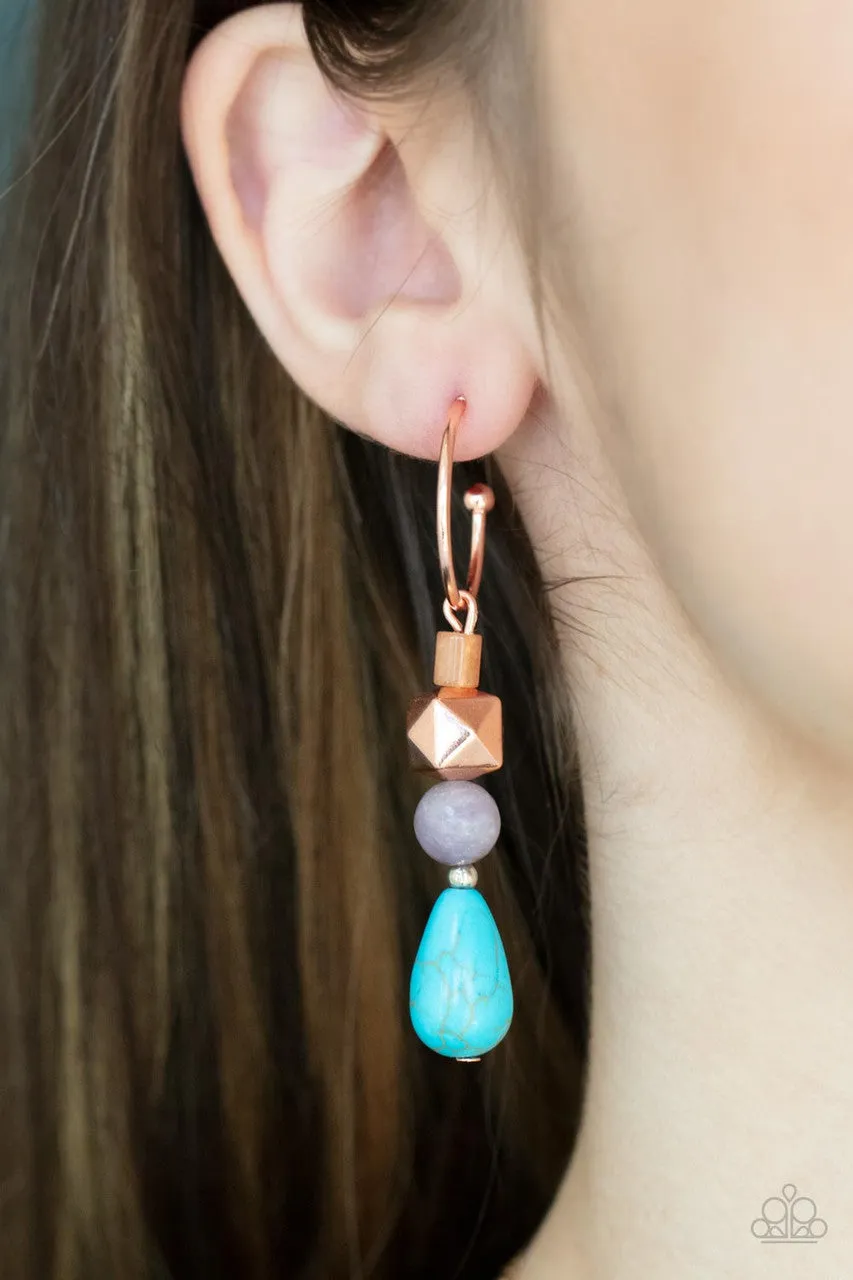 Boulevard Stroll Copper Paparazzi Earrings