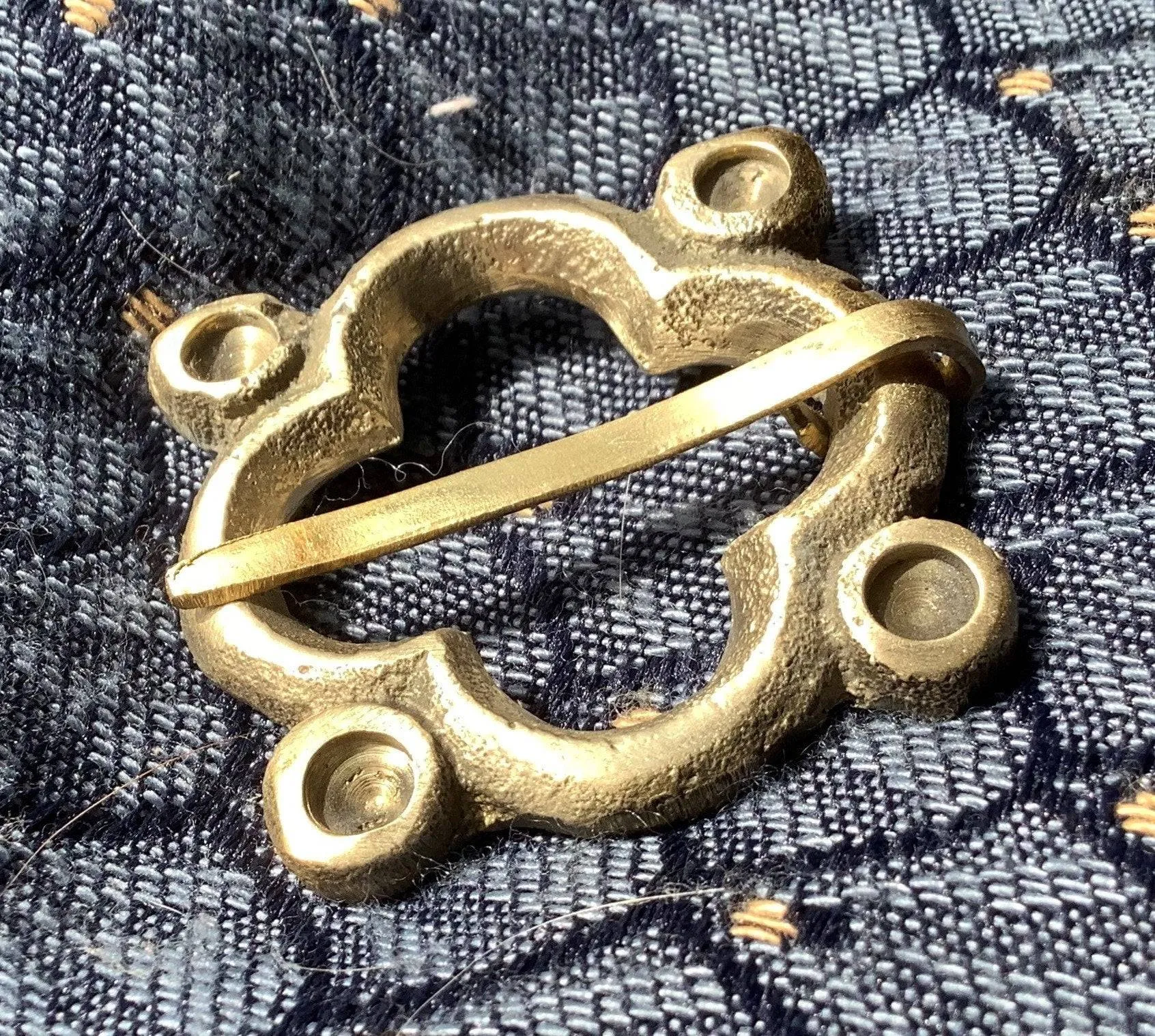 Brass Quatrefoil Medieval Brooch