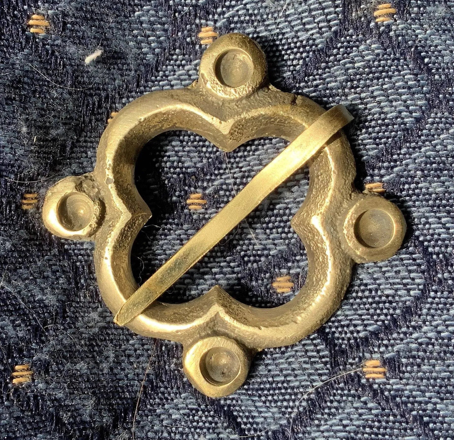 Brass Quatrefoil Medieval Brooch