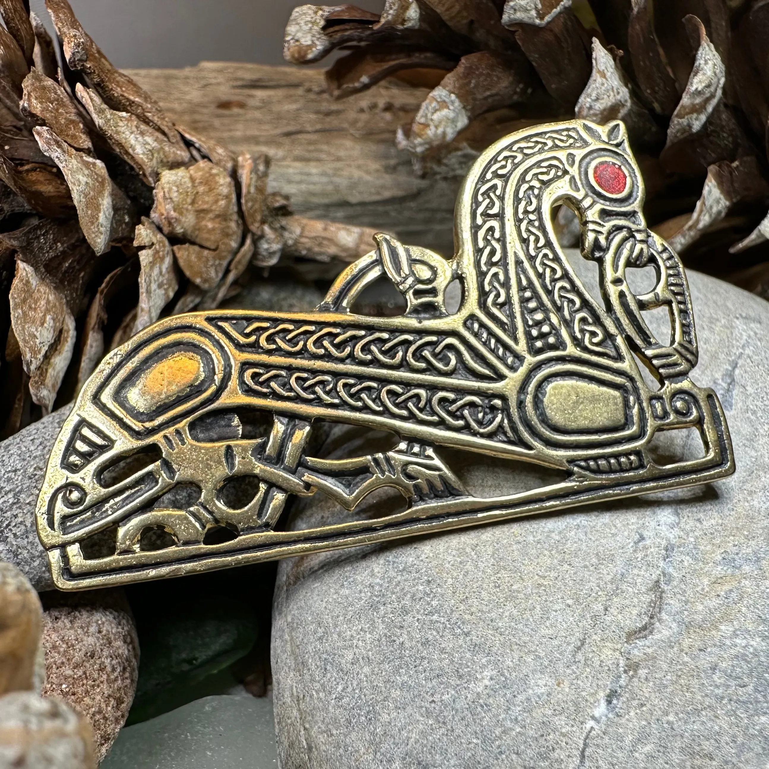 Bronze Viking Horse Brooch
