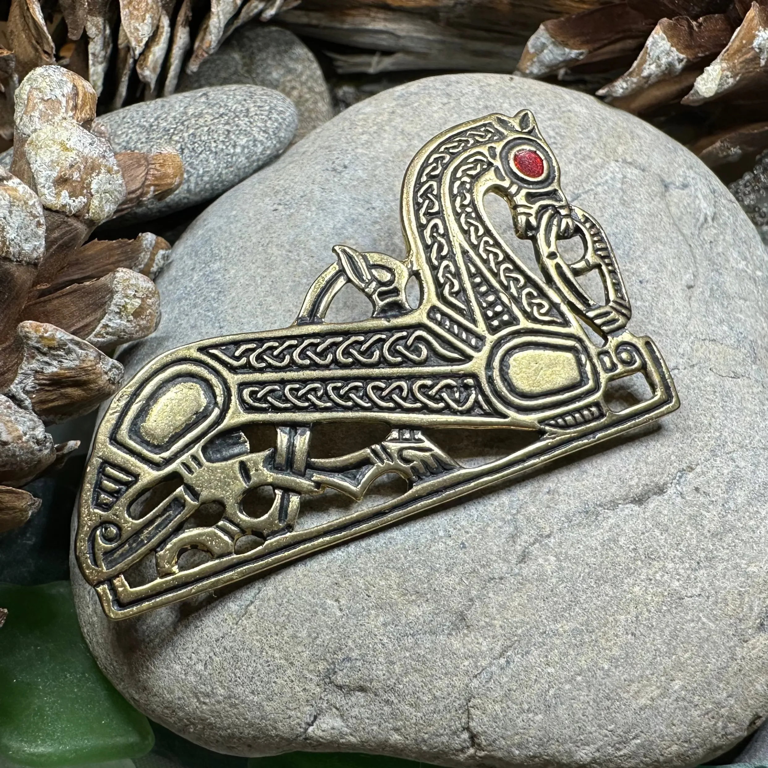 Bronze Viking Horse Brooch