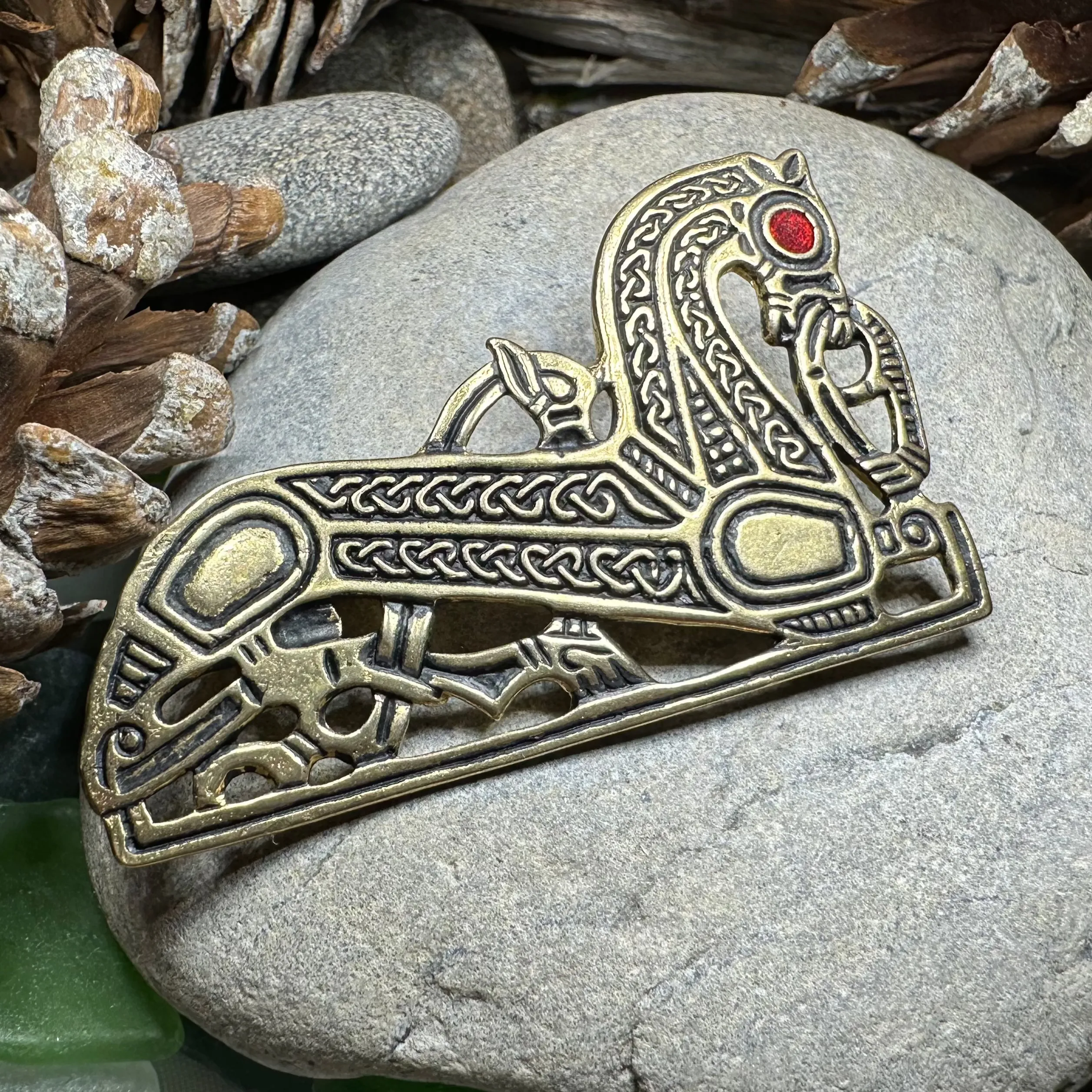 Bronze Viking Horse Brooch