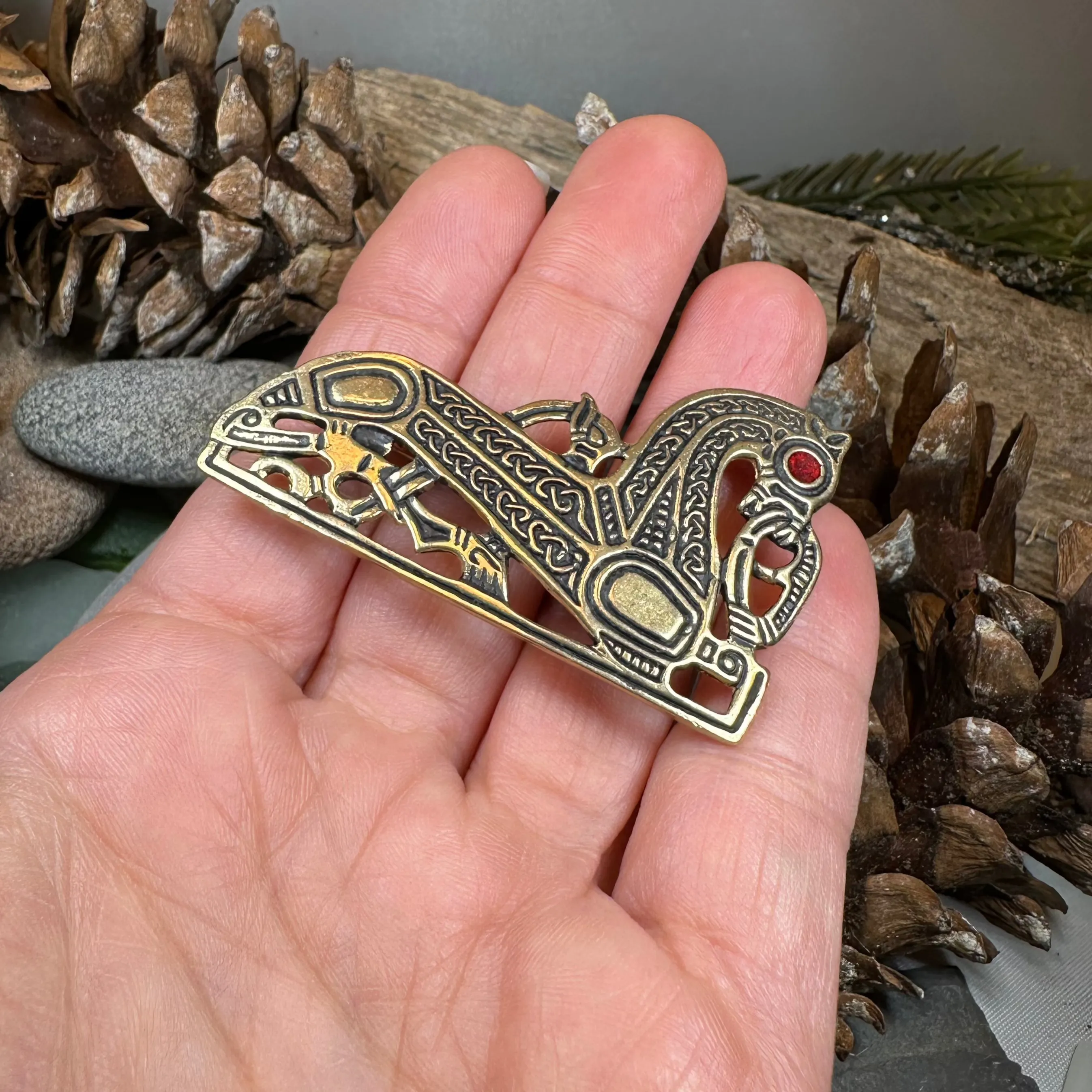 Bronze Viking Horse Brooch