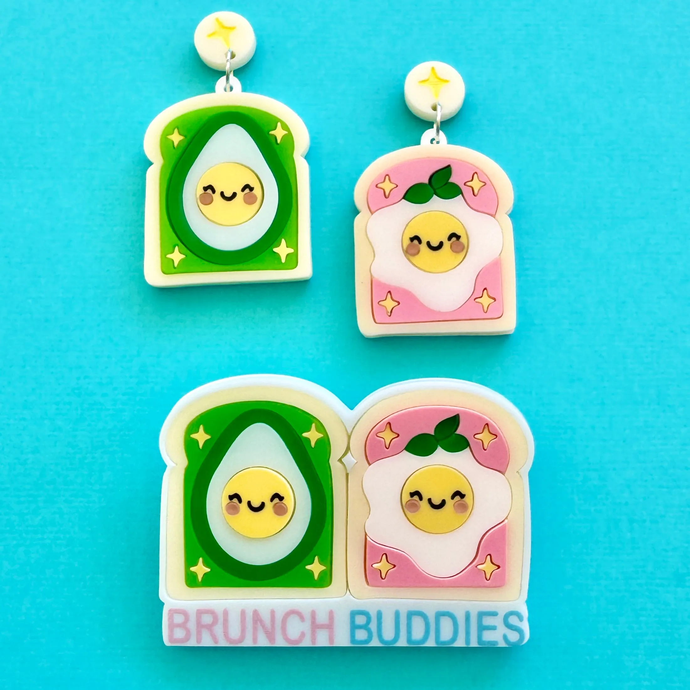 Brunch buddies  - Brooch