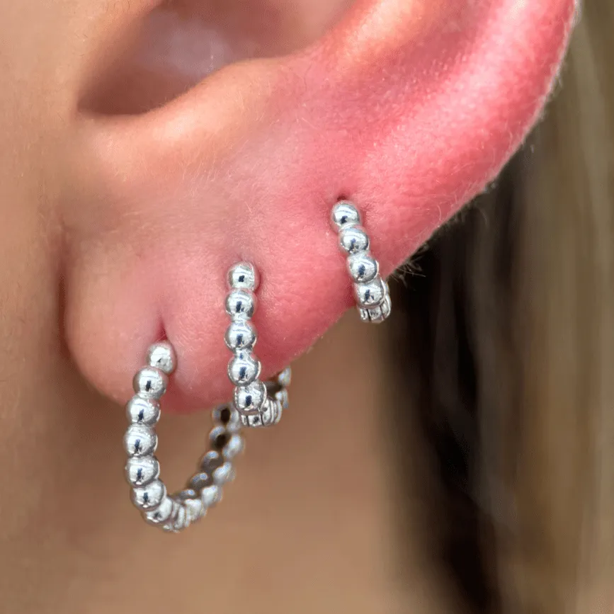 Bubble Beaded Hoop Earring