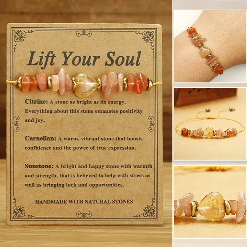 Buddha Stones Lift Your Soul Citrine Carnelian Sun Stone Happiness Bracelet