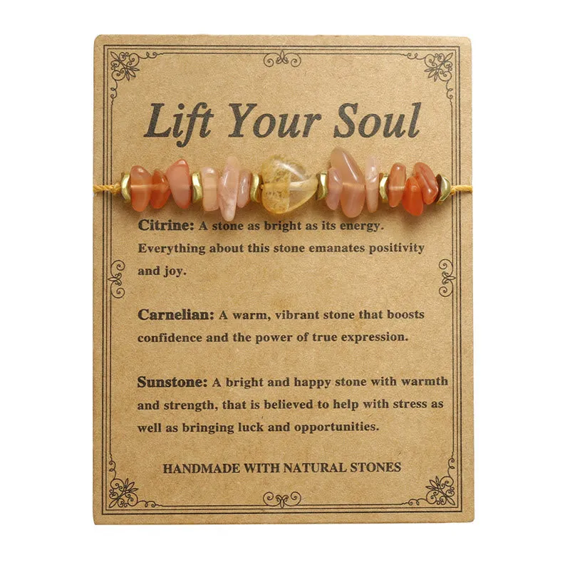 Buddha Stones Lift Your Soul Citrine Carnelian Sun Stone Happiness Bracelet