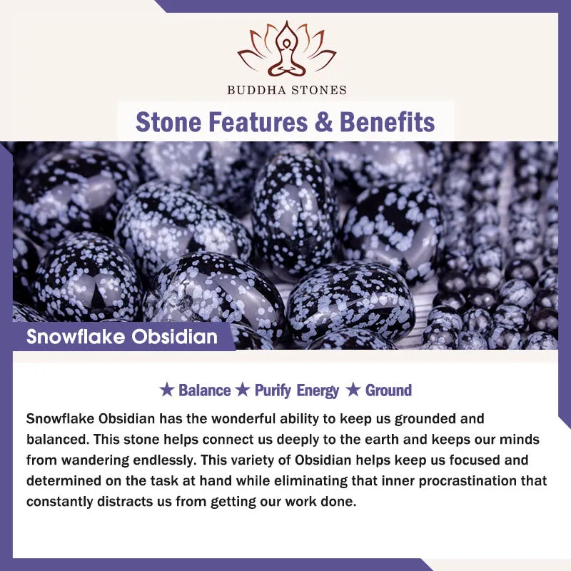 Buddha Stones New Job Green Aventurine Sodalite Snowflake Obsidian Energy Bracelet