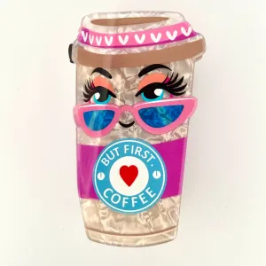 But coffee first  - hair claw - Set of 2