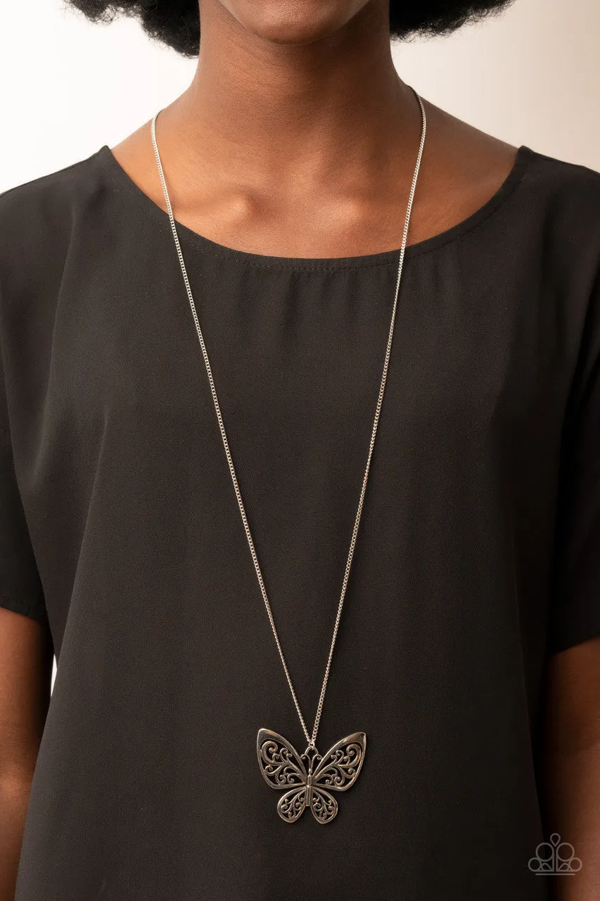 Butterfly Boutique Silver Paparazzi Necklace