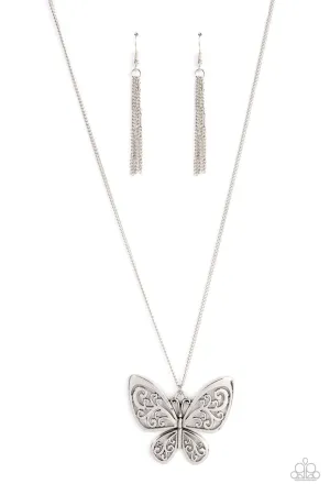 Butterfly Boutique Silver Paparazzi Necklace