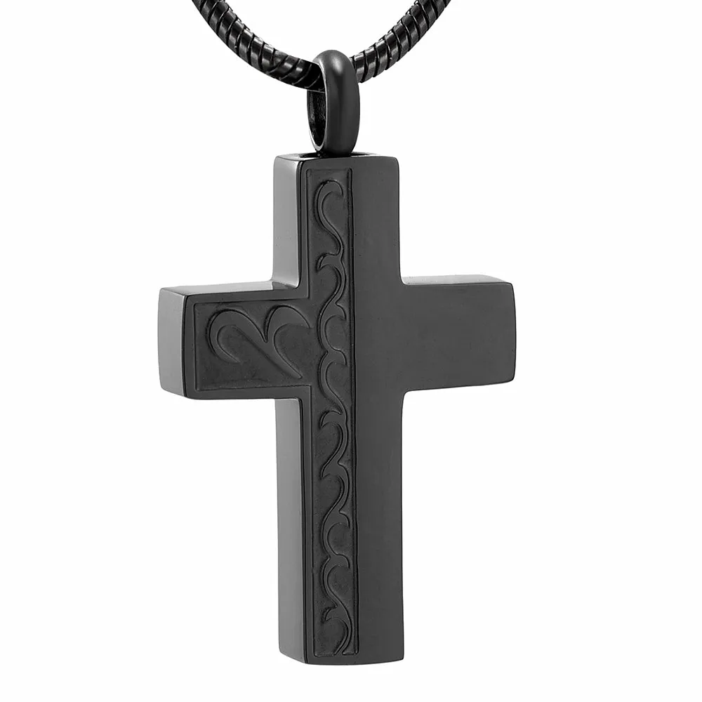 Calming Waves Cremation Cross Necklace