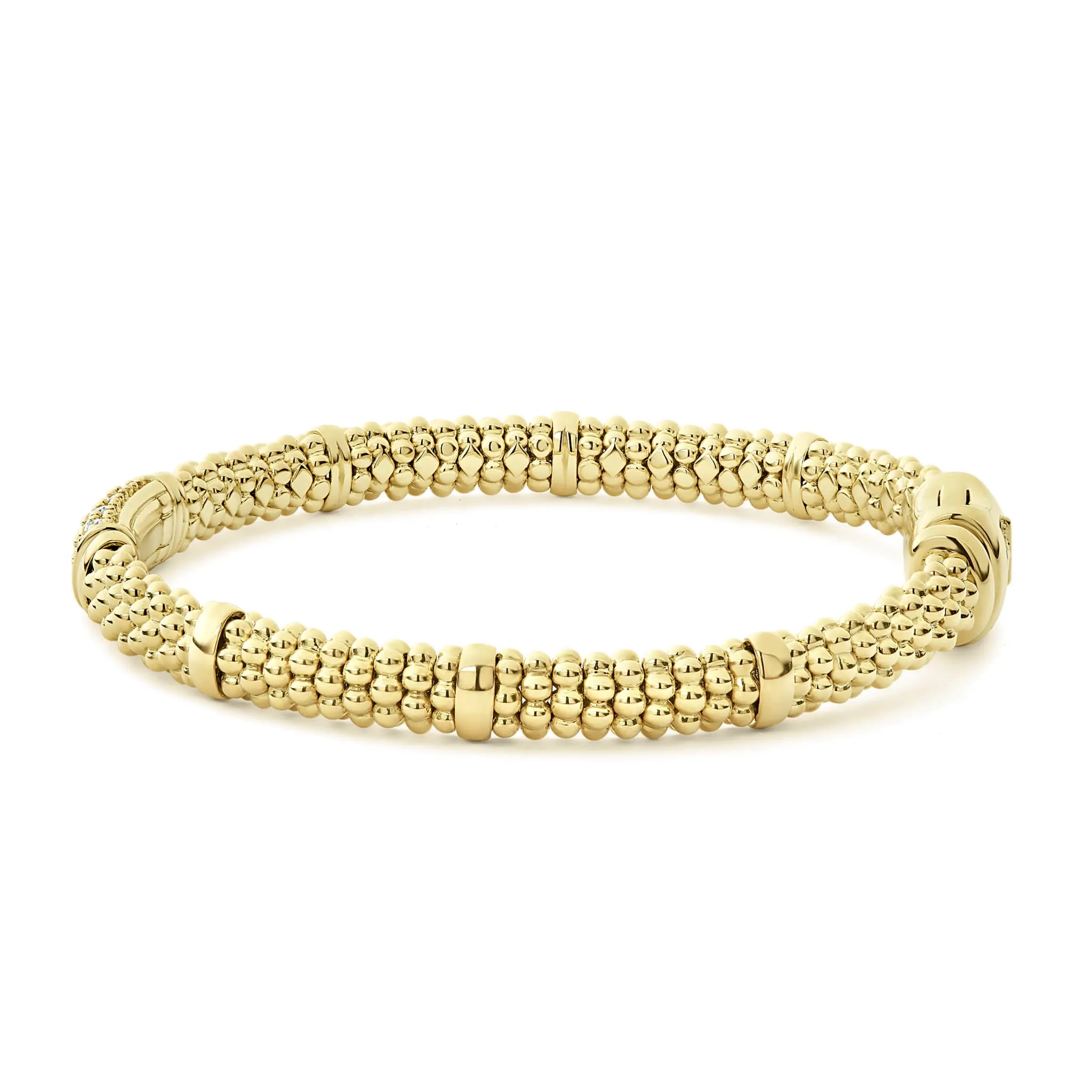 Caviar Gold 18K Gold Diamond Bracelet | 6mm