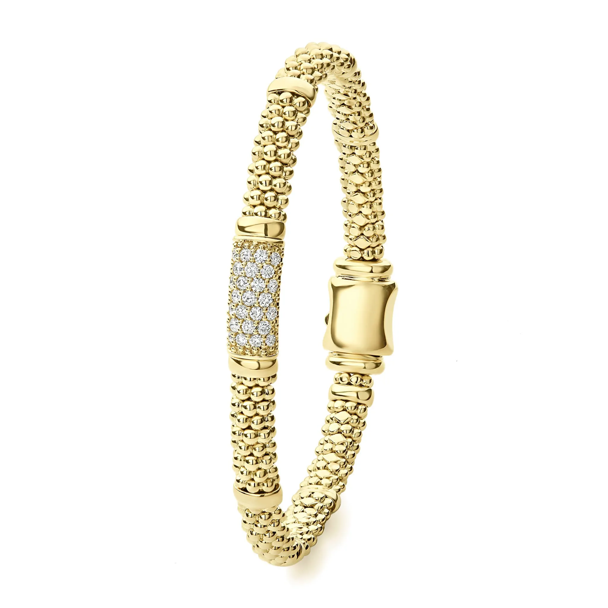 Caviar Gold 18K Gold Diamond Bracelet | 6mm