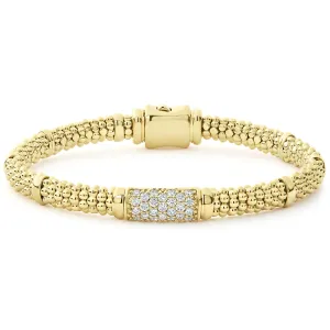 Caviar Gold 18K Gold Diamond Bracelet | 6mm