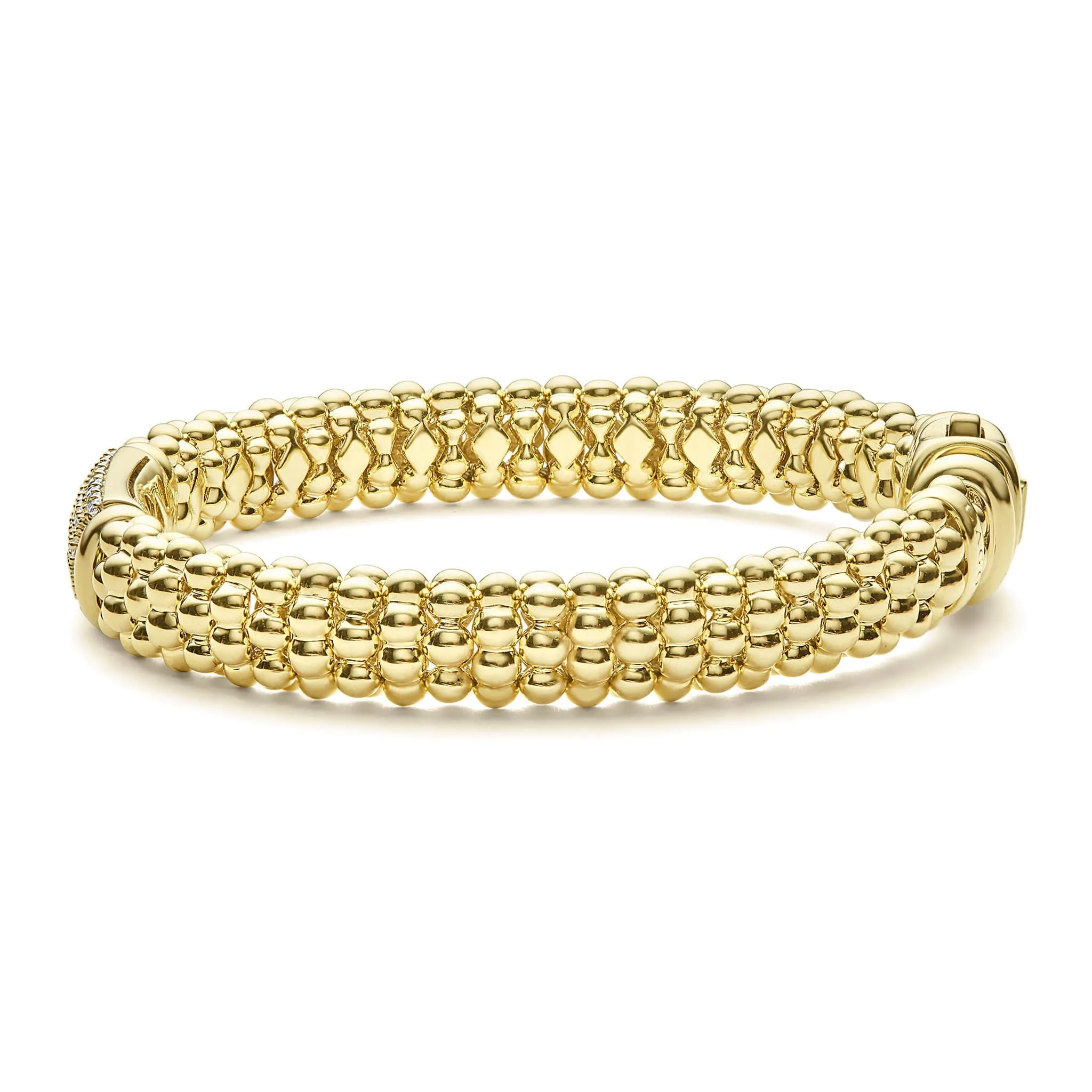 Caviar Gold 18K Gold Diamond Bracelet | 9mm