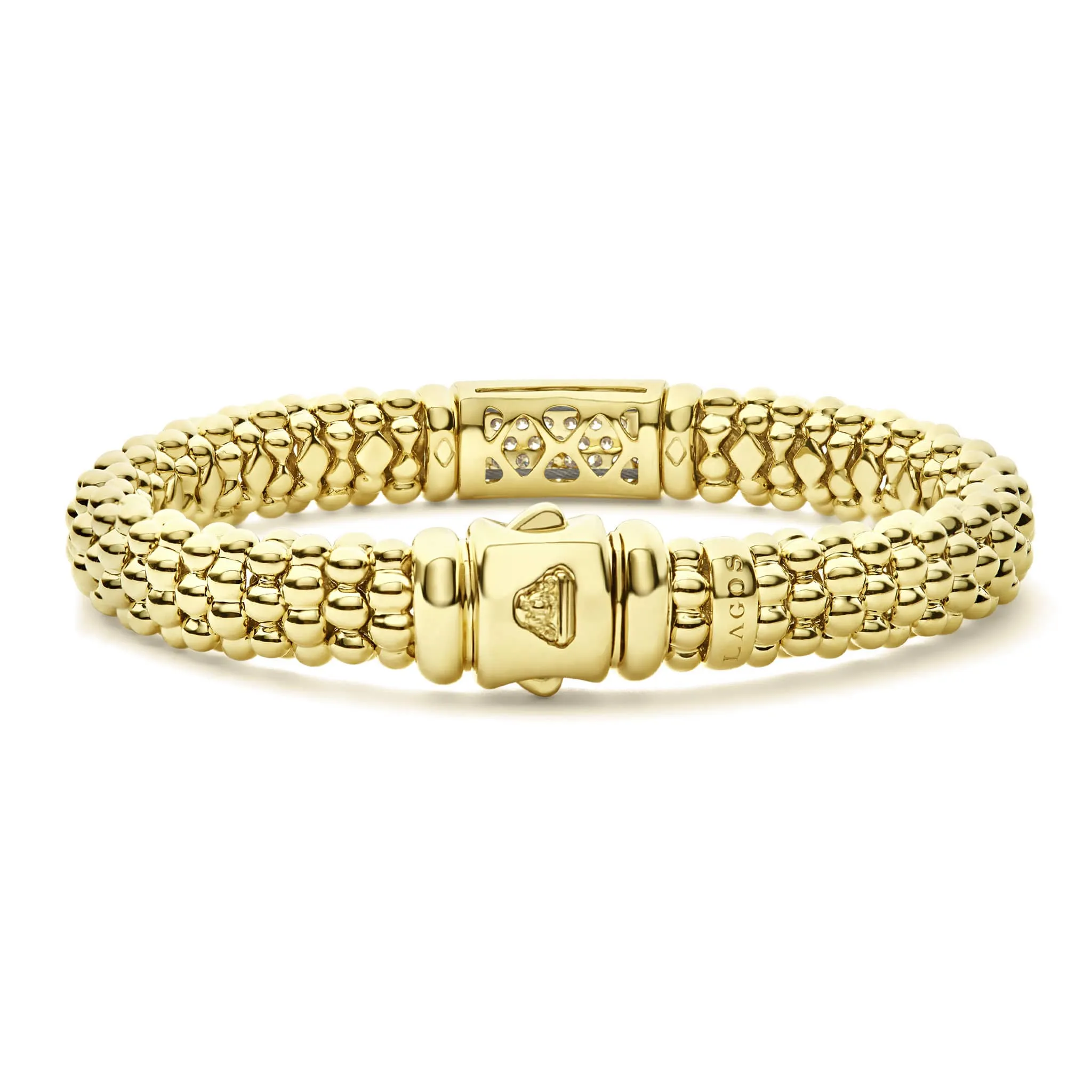 Caviar Gold 18K Gold Diamond Bracelet | 9mm