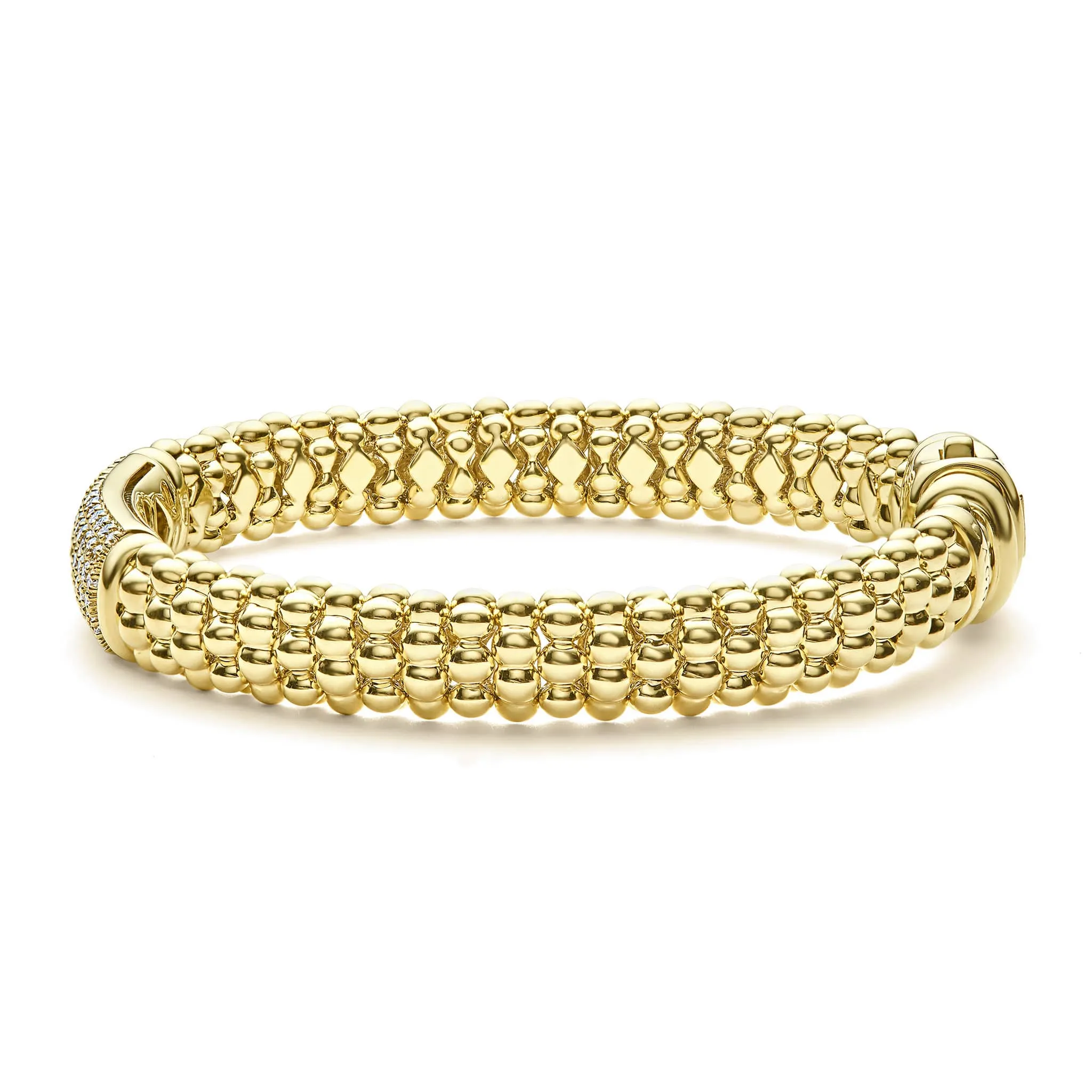 Caviar Gold 18K Gold Diamond Bracelet | 9mm