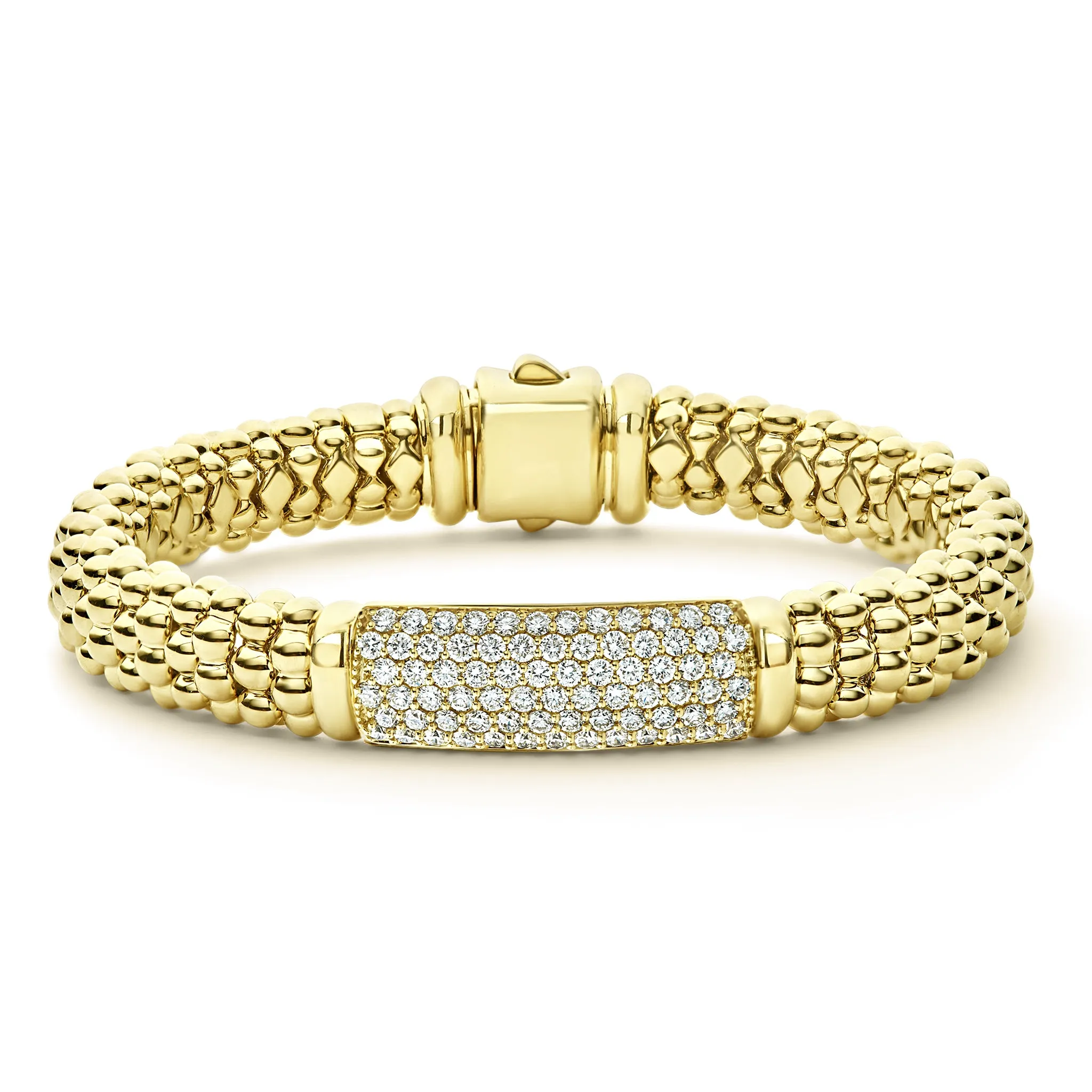 Caviar Gold 18K Gold Diamond Bracelet | 9mm