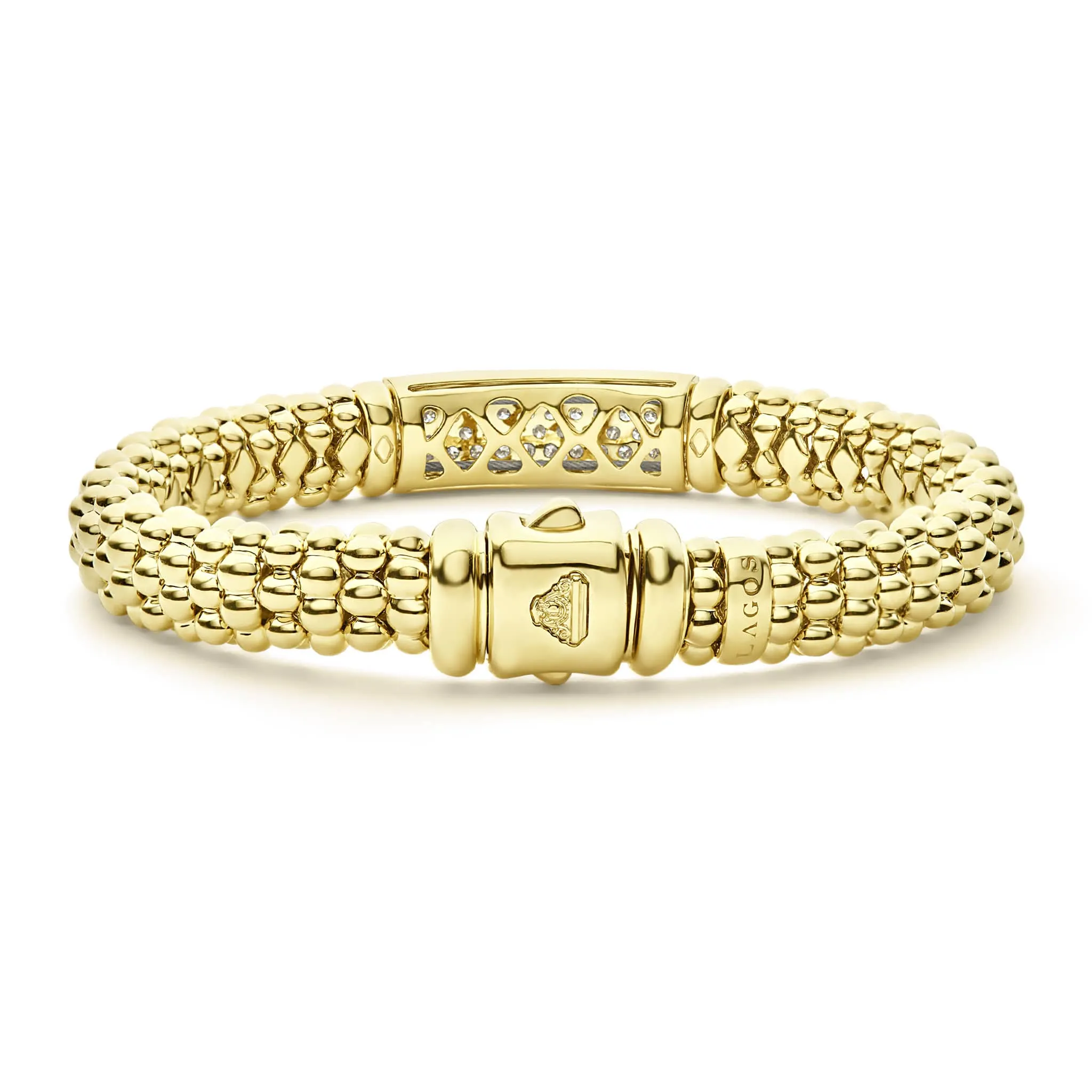 Caviar Gold 18K Gold Diamond Bracelet | 9mm