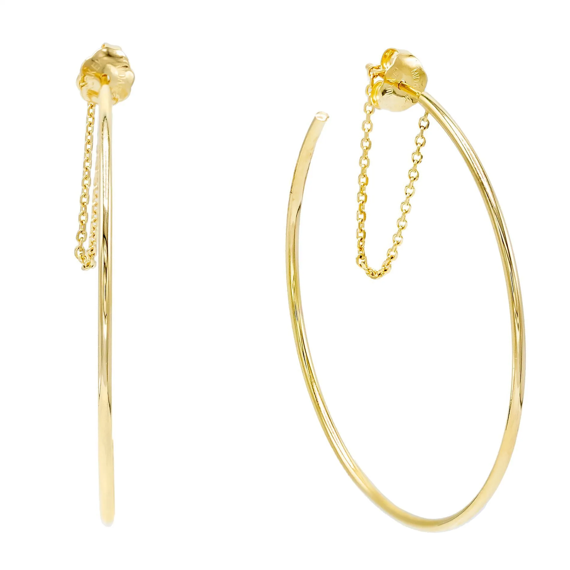 Chain Hoop Earring 14K