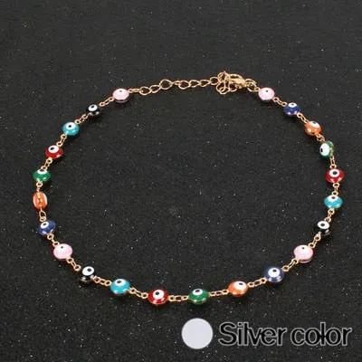 Chain Necklace Women Colorful Bead Ladies Necklaces Crystal Acrylic Tassel Jewellery Gold Color Bohemia Korean Alloy Collares