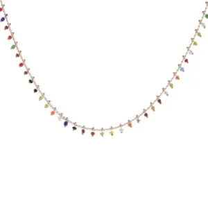 Chain Necklace Women Colorful Bead Ladies Necklaces Crystal Acrylic Tassel Jewellery Gold Color Bohemia Korean Alloy Collares