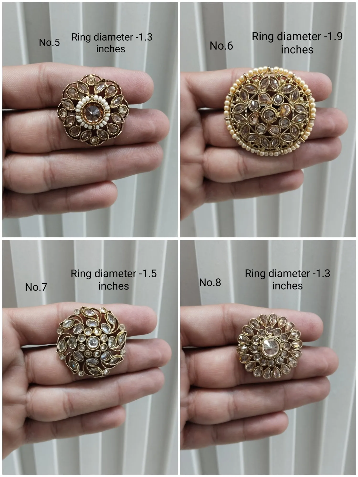 Champagne Stone Adjustable Indian Finger Rings