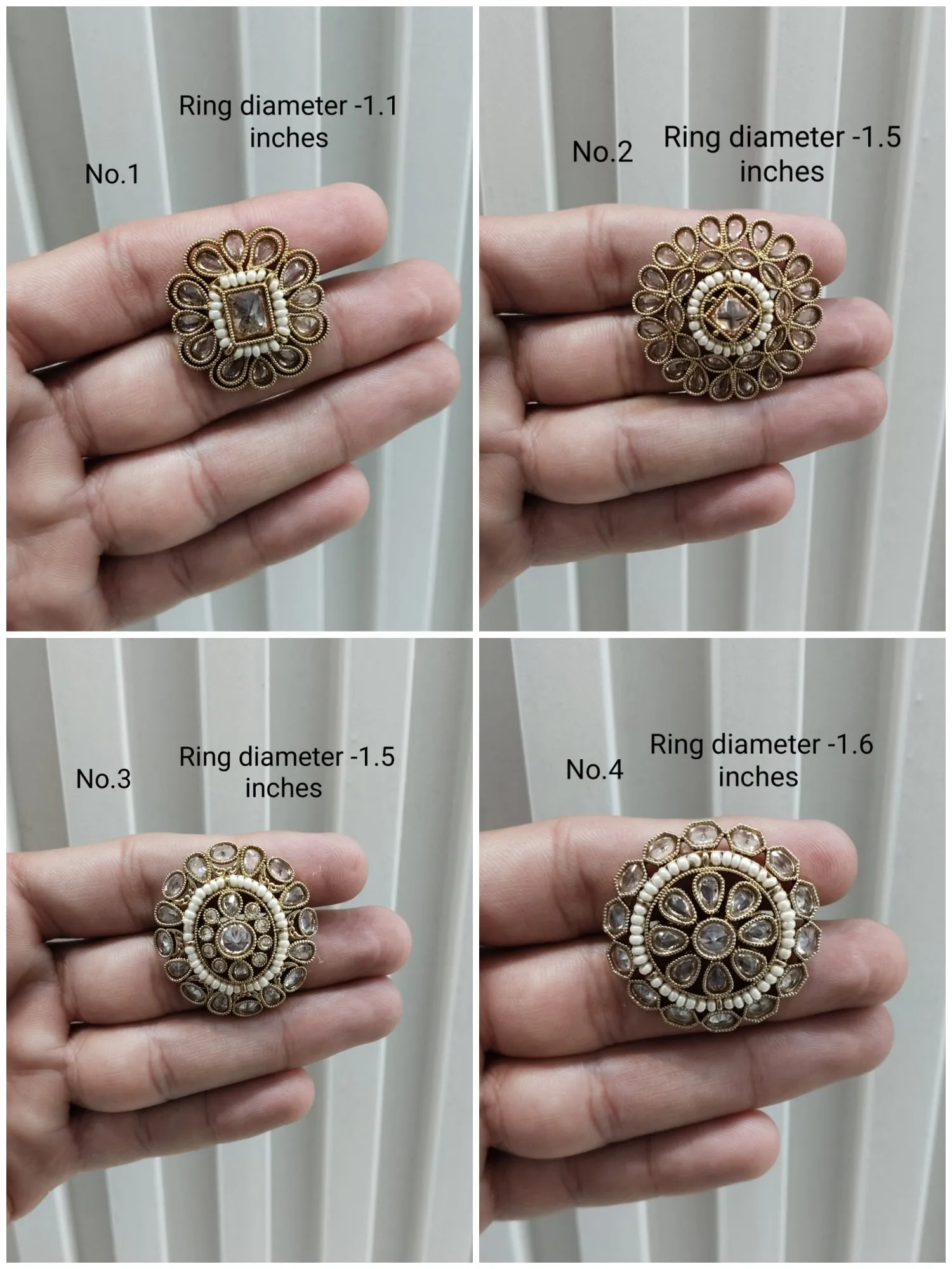 Champagne Stone Adjustable Indian Finger Rings