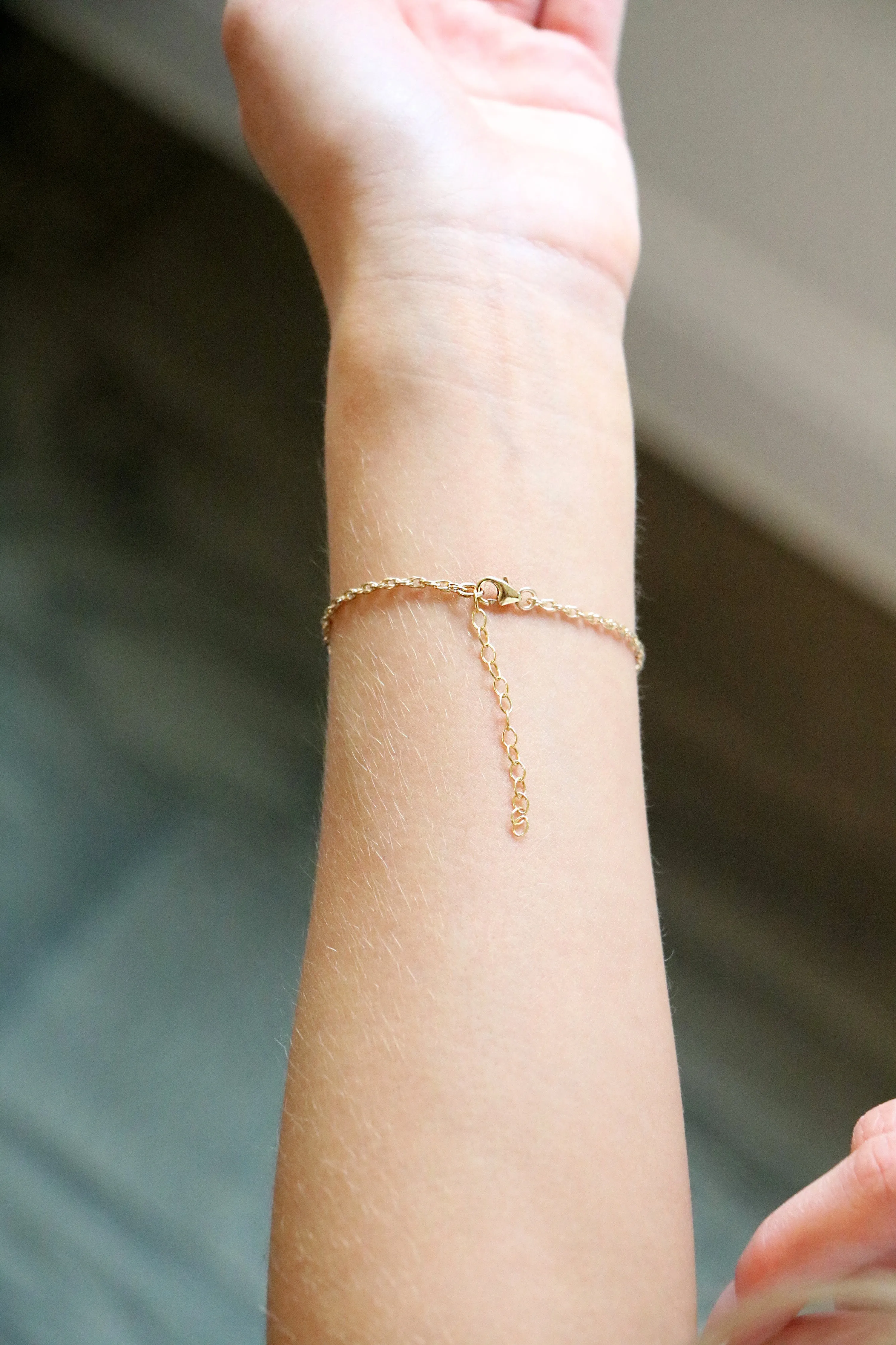 checkered birthstone bracelet { gold }