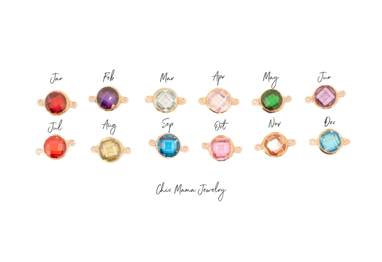 checkered birthstone bracelet { gold }