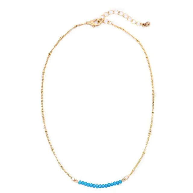 Chic Multicolor Opal Stone Choker Necklaces Fashion Gold Color Chain Crystal Necklace for Women Jewelry Short Chockers Collar