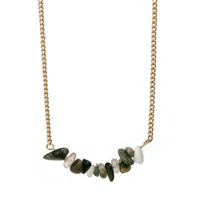 Chic Multicolor Opal Stone Choker Necklaces Fashion Gold Color Chain Crystal Necklace for Women Jewelry Short Chockers Collar