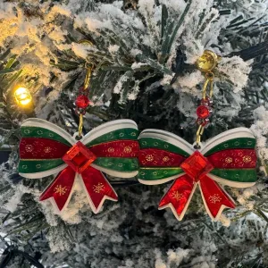 Christmas Bow - earrings - Set of 2