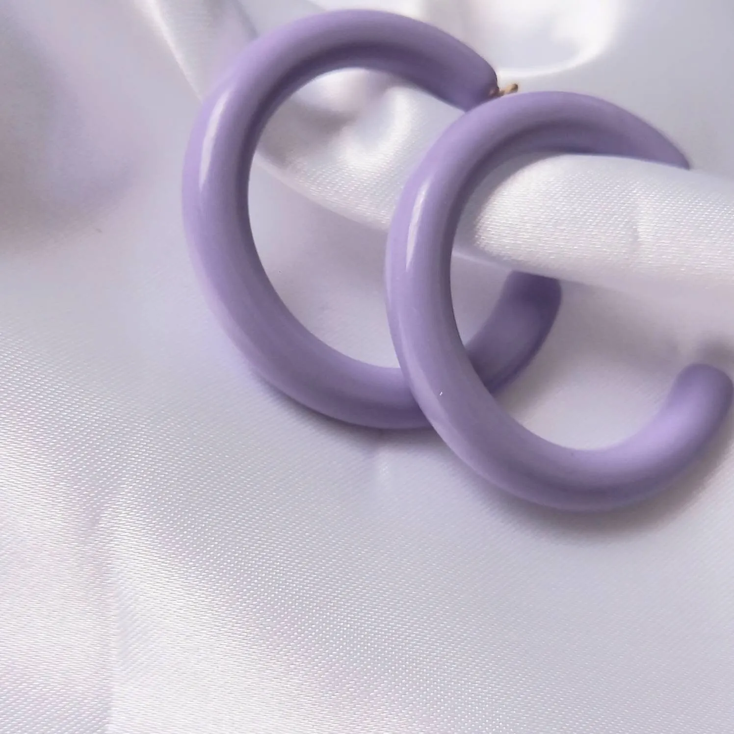 Chunky Purple Resin Hoop Earrings -  Resin Earrings, Chunky Hoop Earrings, Thick Resin Earrings, Earrings In The UK, Hoop Earrings In The UK