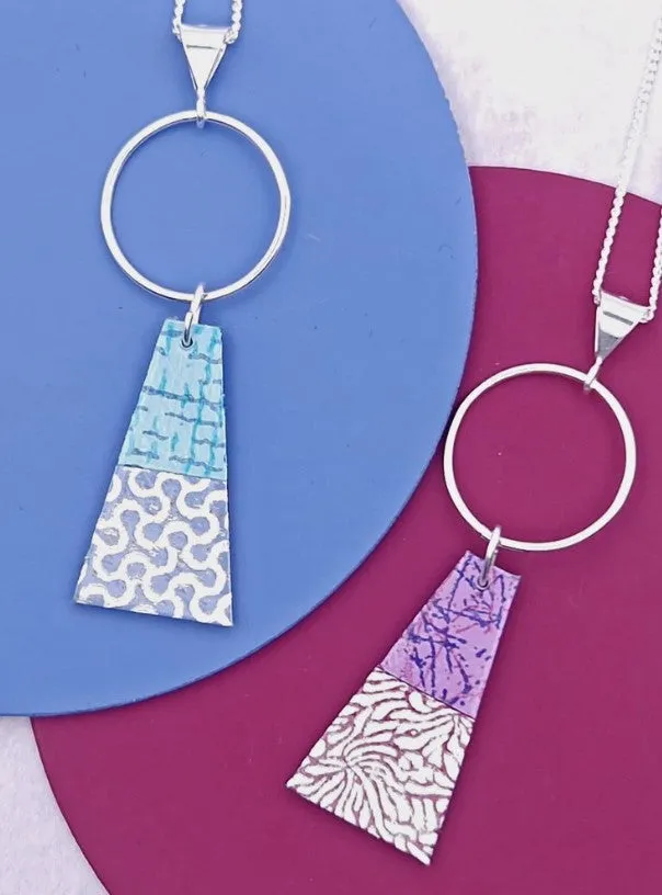 Circle & Dash - Reversible Trapeze Pendant Necklaces